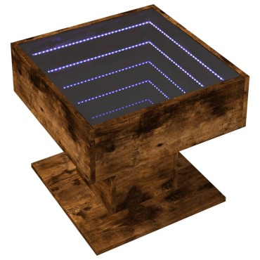 vidaXL Τραπεζάκι Σαλονιού με LED Δρυς 50x50x45cm Επεξεργασμένο Ξύλο 1 τεμ.