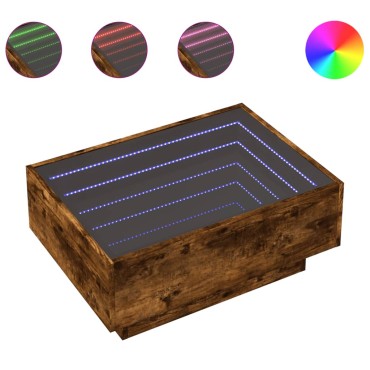 vidaXL Τραπεζάκι Σαλονιού με LED Δρυς 70x50x30cm Επεξεργασμένο Ξύλο 1 τεμ.