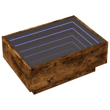 vidaXL Τραπεζάκι Σαλονιού με LED Δρυς 70x50x30cm Επεξεργασμένο Ξύλο 1 τεμ.