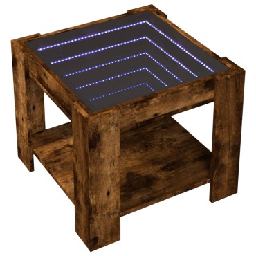 vidaXL Τραπεζάκι Σαλονιού με LED Δρυς 53x53x45cm Επεξεργασμένο Ξύλο 1 τεμ.