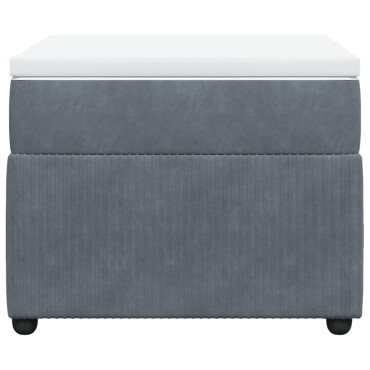vidaXL Κρεβάτι Boxspring με Στρώμα Σκούρο Γκρι 90x200 εκ. Βελούδινο