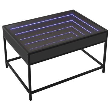 vidaXL Τραπεζάκι Σαλονιού Infinity LED Μαύρο 70x50x41cm 1 τεμ.