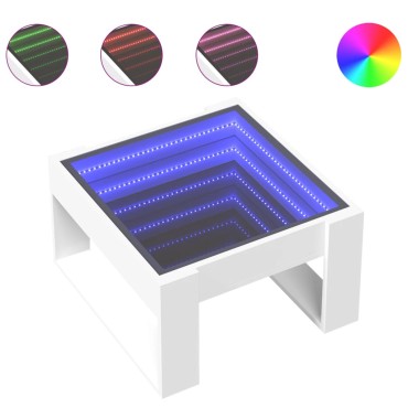 vidaXL Τραπεζάκι Σαλονιού Infinity LED Λευκό 50x53x30cm 1 τεμ.