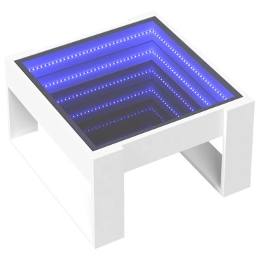vidaXL Τραπεζάκι Σαλονιού Infinity LED Λευκό 50x53x30cm 1 τεμ.