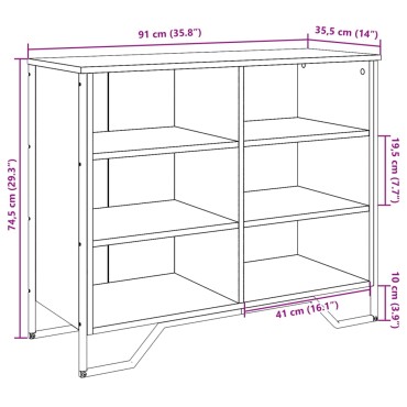 vidaXL Ντουλάπι Καπνιστή Δρυς 91x35,5x74,5cm Επεξεργασμένο Ξύλο 1 τεμ.