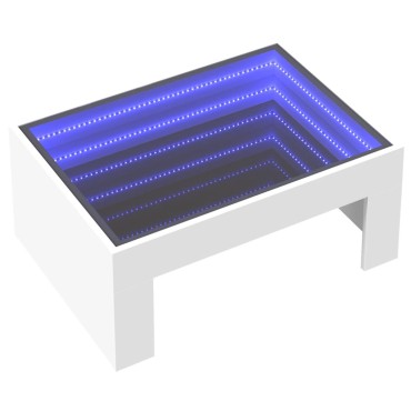 vidaXL Τραπεζάκι Σαλονιού Infinity LED Λευκό 70x50x30cm 1 τεμ.