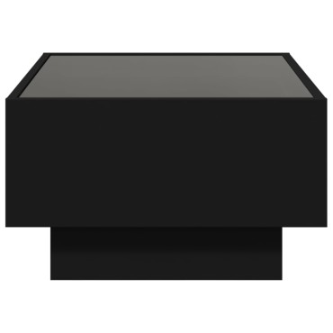 vidaXL Τραπεζάκι Σαλονιού με LED Μαύρο 70x50x30cm Επεξεργασμένο Ξύλο 1 τεμ.