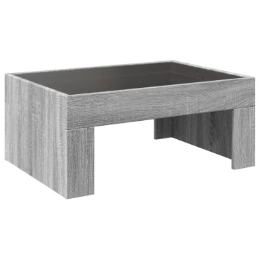 vidaXL Τραπεζάκι Σαλονιού Άπειρο Φως LED Γκρι Sonoma 70x50x30cm 1 τεμ.