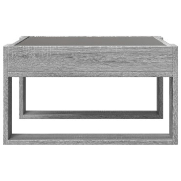 vidaXL Τραπεζάκι Σαλονιού Άπειρο Φως LED Γκρι Sonoma 50x53x30cm 1 τεμ.