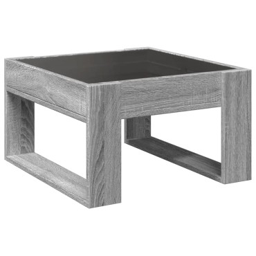 vidaXL Τραπεζάκι Σαλονιού Άπειρο Φως LED Γκρι Sonoma 50x53x30cm 1 τεμ.