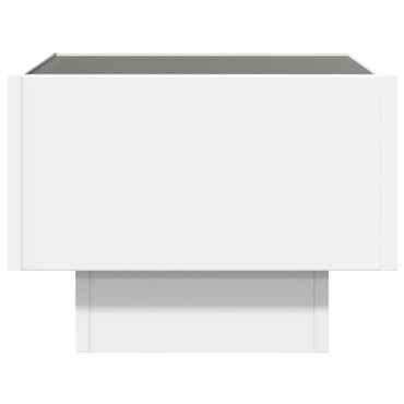 vidaXL Τραπέζι Βοηθητικό με LED Λευκό 40x40x30cm Επεξεργασμένο Ξύλο 1 τεμ.