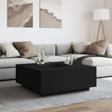vidaXL Τραπεζάκι Σαλονιού Μαύρο 100x100x40cm από Επεξεργασμένο Ξύλο 1 τεμ.