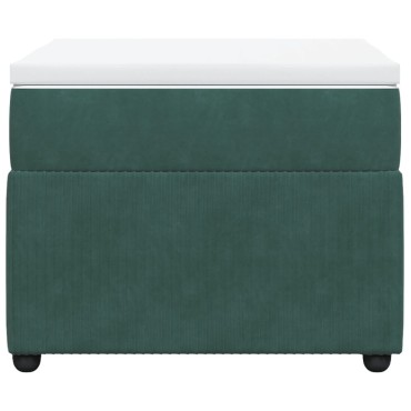 vidaXL Κρεβάτι Boxspring με Στρώμα Σκούρο Πράσινο 90x190 εκ. Βελούδινο