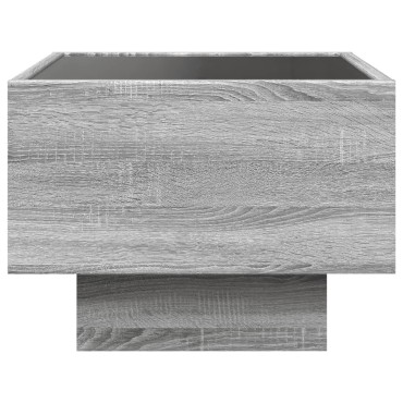 vidaXL Τραπέζι Βοηθητικό με LED Δρυς 40x40x30cm Επεξεργασμένο Ξύλο 1 τεμ.