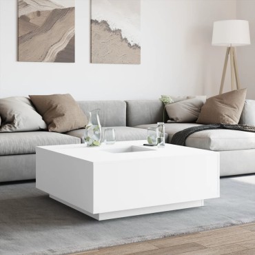 vidaXL Τραπεζάκι Σαλονιού Λευκό 100x100x40cm από Επεξεργασμένο Ξύλο 1 τεμ.