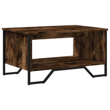 vidaXL Τραπεζάκι Σαλονιού Καπνιστή Δρυς 75x51x40cm Επεξεργ. Ξύλο 1 τεμ.
