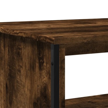 vidaXL Τραπεζάκι Σαλονιού Καπνιστή Δρυς 75x51x40cm Επεξεργ. Ξύλο 1 τεμ.