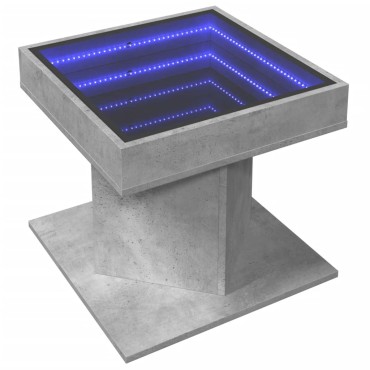 vidaXL Τραπεζάκι Σαλονιού με LED Γκρι 50x50x45cm Επεξεργασμένο Ξύλο 1 τεμ.