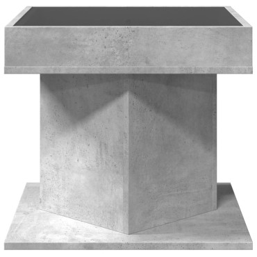 vidaXL Τραπεζάκι Σαλονιού με LED Γκρι 50x50x45cm Επεξεργασμένο Ξύλο 1 τεμ.