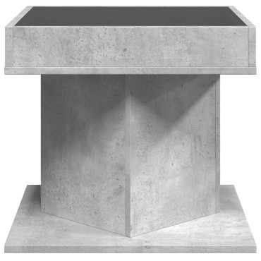 vidaXL Τραπεζάκι Σαλονιού με LED Γκρι 50x50x45cm Επεξεργασμένο Ξύλο 1 τεμ.
