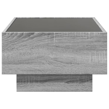 vidaXL Τραπεζάκι Σαλονιού με LED Γκρι 70x50x30cm Επεξεργασμένο Ξύλο 1 τεμ.