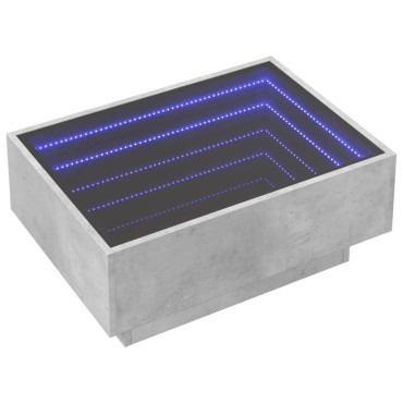 vidaXL Τραπεζάκι Σαλονιού με LED Γκρι 70x50x30cm Επεξεργασμένο Ξύλο 1 τεμ.