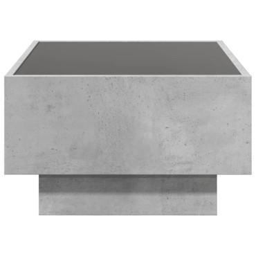 vidaXL Τραπεζάκι Σαλονιού με LED Γκρι 70x50x30cm Επεξεργασμένο Ξύλο 1 τεμ.
