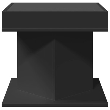 vidaXL Τραπεζάκι Σαλονιού με LED Μαύρο 50x50x45cm Επεξεργασμένο Ξύλο 1 τεμ.