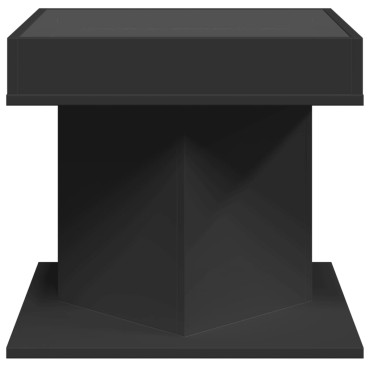 vidaXL Τραπεζάκι Σαλονιού με LED Μαύρο 50x50x45cm Επεξεργασμένο Ξύλο 1 τεμ.