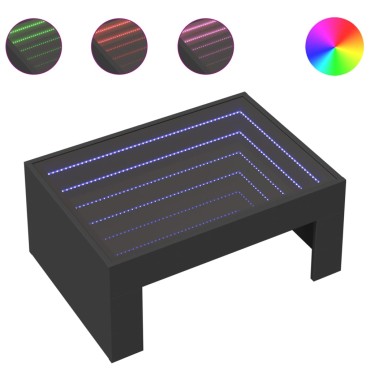 vidaXL Τραπεζάκι Σαλονιού Infinity LED Μαύρο 70x50x30cm 1 τεμ.