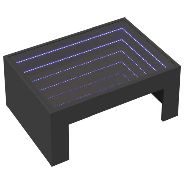 vidaXL Τραπεζάκι Σαλονιού Infinity LED Μαύρο 70x50x30cm 1 τεμ.
