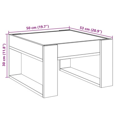 vidaXL Τραπεζάκι Σαλονιού Άπειρο Φως LED Sonoma Δρυς 50x53x30cm 1 τεμ.