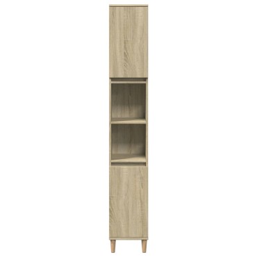 vidaXL Ντουλάπι Μπάνιου Sonoma Δρυς 30x30x190cm Επεξεργασμένο Ξύλο 1 τεμ.
