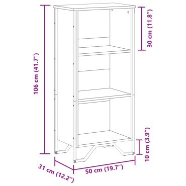 vidaXL Βιβλιοθήκη Καπνιστή Δρυς 50x31x106cm από Επεξεργασμένο Ξύλο 1 τεμ.
