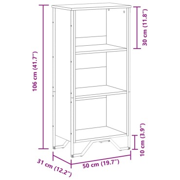 vidaXL Βιβλιοθήκη Καφέ Δρυς 50x31x106cm από Επεξεργασμένο Ξύλο 1 τεμ.