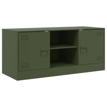 vidaXL Έπιπλο Τηλεόρασης Πράσινο Λαδί 99x39x44cm από Ατσάλι