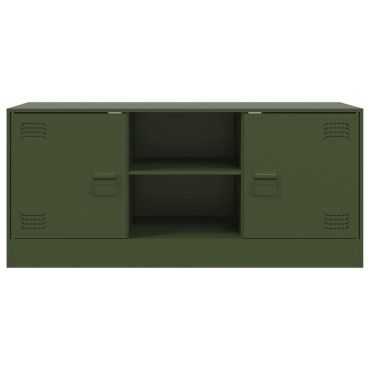 vidaXL Έπιπλο Τηλεόρασης Πράσινο Λαδί 99x39x44cm από Ατσάλι