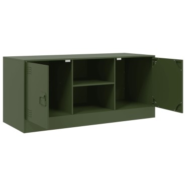 vidaXL Έπιπλο Τηλεόρασης Πράσινο Λαδί 99x39x44cm από Ατσάλι