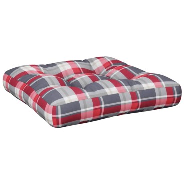 vidaXL Μαξιλάρι Παλέτας Κόκκινα Καρό 58x58x10cm από Ύφασμα