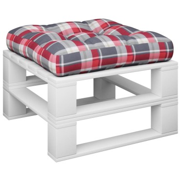 vidaXL Μαξιλάρι Παλέτας Κόκκινα Καρό 58x58x10cm από Ύφασμα