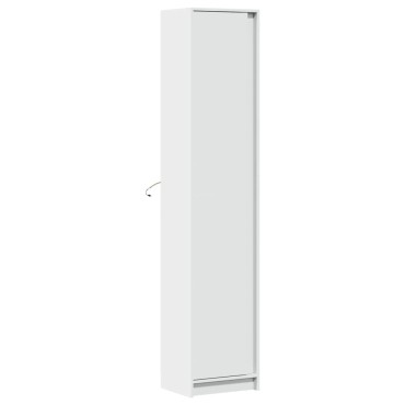 vidaXL Ντουλάπι με LED Λευκό 41,5x32,5x200cm από Επεξεργασμένο Ξύλο 1 τεμ.