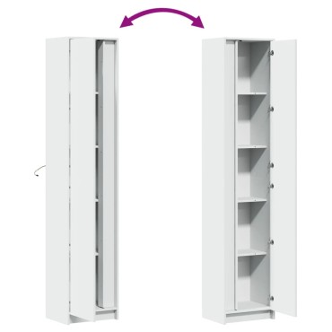 vidaXL Ντουλάπι με LED Λευκό 41,5x32,5x200cm από Επεξεργασμένο Ξύλο 1 τεμ.