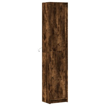 vidaXL Ντουλάπι με LED Δρυς 41,5x32,5x200cm από Επεξεργασμένο Ξύλο 1 τεμ.