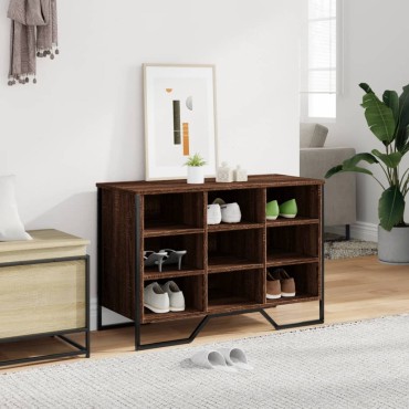 vidaXL Παπουτσοθήκη Καπνιστή Δρυς 90x38x61,5cm από Επεξεργασμένο Ξύλο
