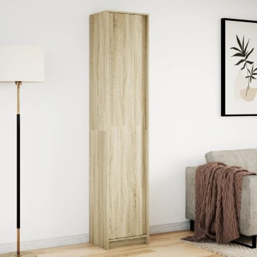 vidaXL Ντουλάπι με LED Δρυς 41,5x32,5x200cm από Επεξεργασμένο Ξύλο 1 τεμ.