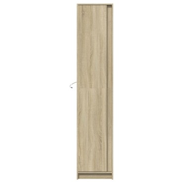 vidaXL Ντουλάπι με LED Δρυς 41,5x32,5x200cm από Επεξεργασμένο Ξύλο 1 τεμ.