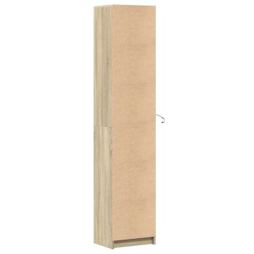 vidaXL Ντουλάπι με LED Δρυς 41,5x32,5x200cm από Επεξεργασμένο Ξύλο 1 τεμ.