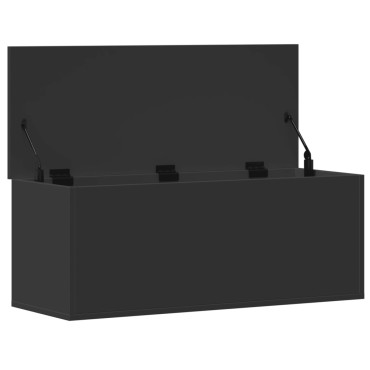 vidaXL Κουτί Αποθήκευσης Μαύρο 90x35x35cm Επεξεργασμένο Ξύλο 1 τεμ.