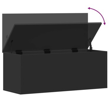 vidaXL Κουτί Αποθήκευσης Μαύρο 90x35x35cm Επεξεργασμένο Ξύλο 1 τεμ.