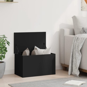 vidaXL Κουτί Αποθήκευσης Μαύρο 60x35x35cm Επεξεργασμένο Ξύλο 1 τεμ.